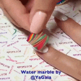 nailpornography:  this is a really great method for water marble nails 