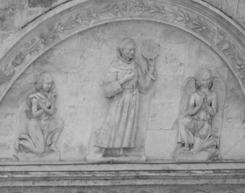 Tympanum, St. Francis and Two Angels, Assisi, Italy, 2009.