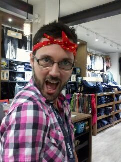 monkeysaysficus:  My coworker bought old-timey headbands, so naturally it turned
