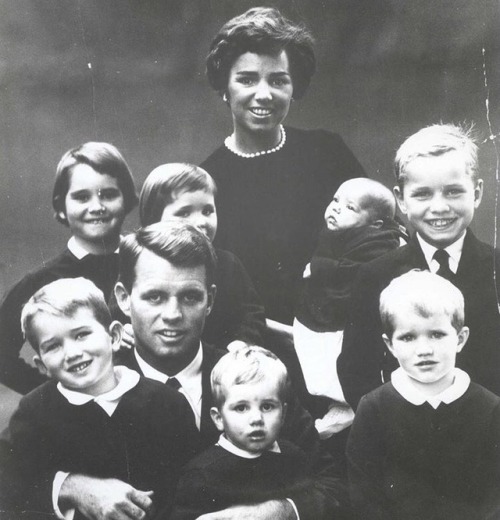 Robert and Ethel Kennedy pictured with their children Robert Jr., Kathleen, Courtney, Kerry, Joe II,