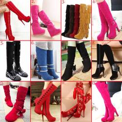 ideservenewshoesblog:  Solid Color Ruched Wedge Boots - Hot Pink - Tidebuy