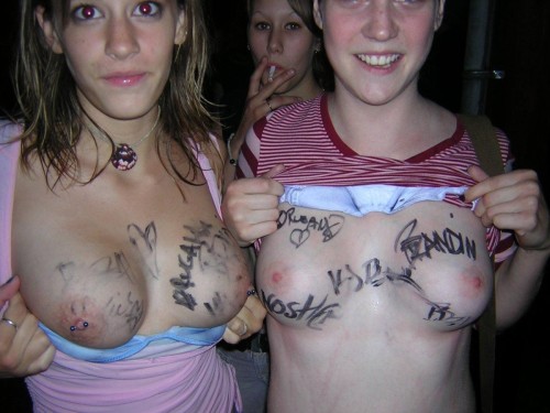 publicexposures: Autographed tits More amateur flashing &amp; public nudity at publicexpo