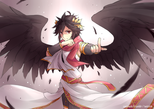 camiruchi: Dark Pit for crunchyonion, one of the winners from my art raffle giveaway on twitch.tvI’m glad we have the same fav palette; was fun trying to come up with a pose and expression for him (｡´∀｀)ﾉ 