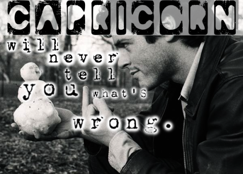Capricorn will never tell you what’s wrong.Image: Brendan Hines -Sun Capricorn
