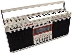 glutisbaximus:  The Casio CK-200. Cassette deck boombox with keyboard built in. She will be mine. Oh yes, she will be mine. 