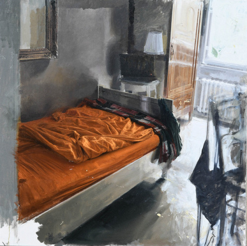 Interior in Arancio  and backlit in orange  -   Nicola Nannini, 2016Italians, b.1972-Oil on canvas,1