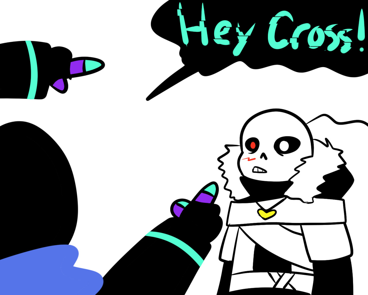 ArtwiL on X: The meeting of the Cross and Ink!! Anyway, I'm going to draw  something cute again soon, hah х3 #undertale #tobyfox #sans #cross # crosssans #Underverse #undertaleAU #crink #fanart #ink #inksans #