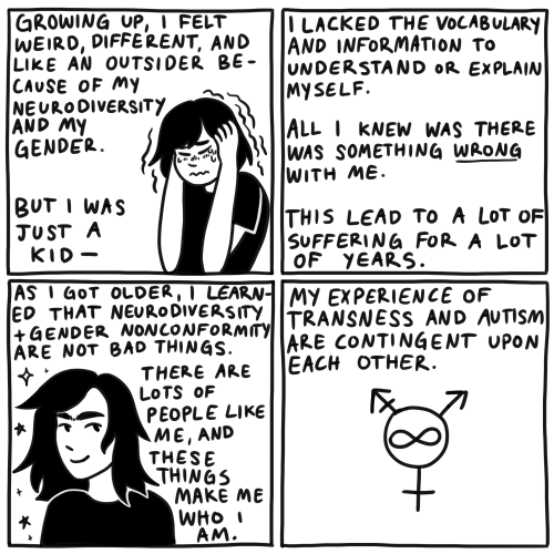 dog-teeth:comic about the intersection of my transness and my autism, &amp; how i don’t re