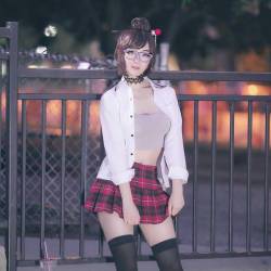 geekedoutlesbian:  D.Va &amp; Mei “School Watch” by Calli.cos &amp; Sha.nyan (Set 1) 