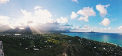 niccoolleeyy:  when the rays broke through the clouds and illuminated Kailua town I thought I was going to cry 