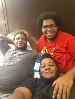 Cuddles with @cosmicbrownbear &amp; @kief-desh at Youmacon2K15