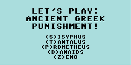 x-cetra:Let’s Play Ancient Greek Punishment: free retro games by Pippin Barr.These are so tasteless 