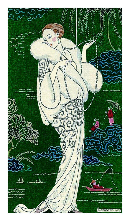 BARBIER, Georges. Asian woman in white, 1913. by Halloween HJB flic.kr/p/2joKGgH