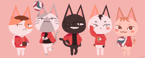 The First Two Sets Of A Haikyuu X Animal Crossing Thread I’ve Been Doing On My Twitter! 