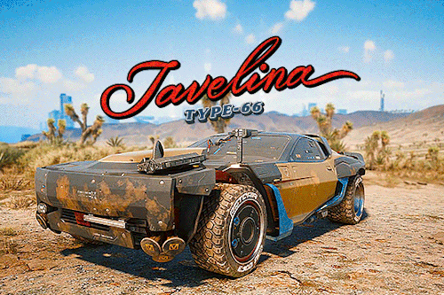 eurodynamic: “Although the Quadra Type-66 was designed with city streets in mind,  you can still find them out cruising the desert wastes. These modified  models, called Javelinas, are equipped with light armor plating and  expertly tuned engines. And