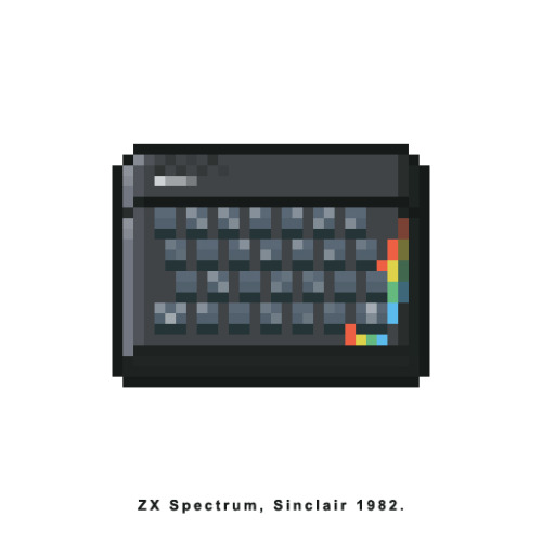 retronator:  pvbroadz:  These are #pixelart computers I did a while back. The Mac SE is where I discovered pixel art for the first time, 9″ black and white screen. It was a little better than my Vic 20!♡´･ᴗ･`♡    GUYS, I found a ZX Spectrum+!!! Such