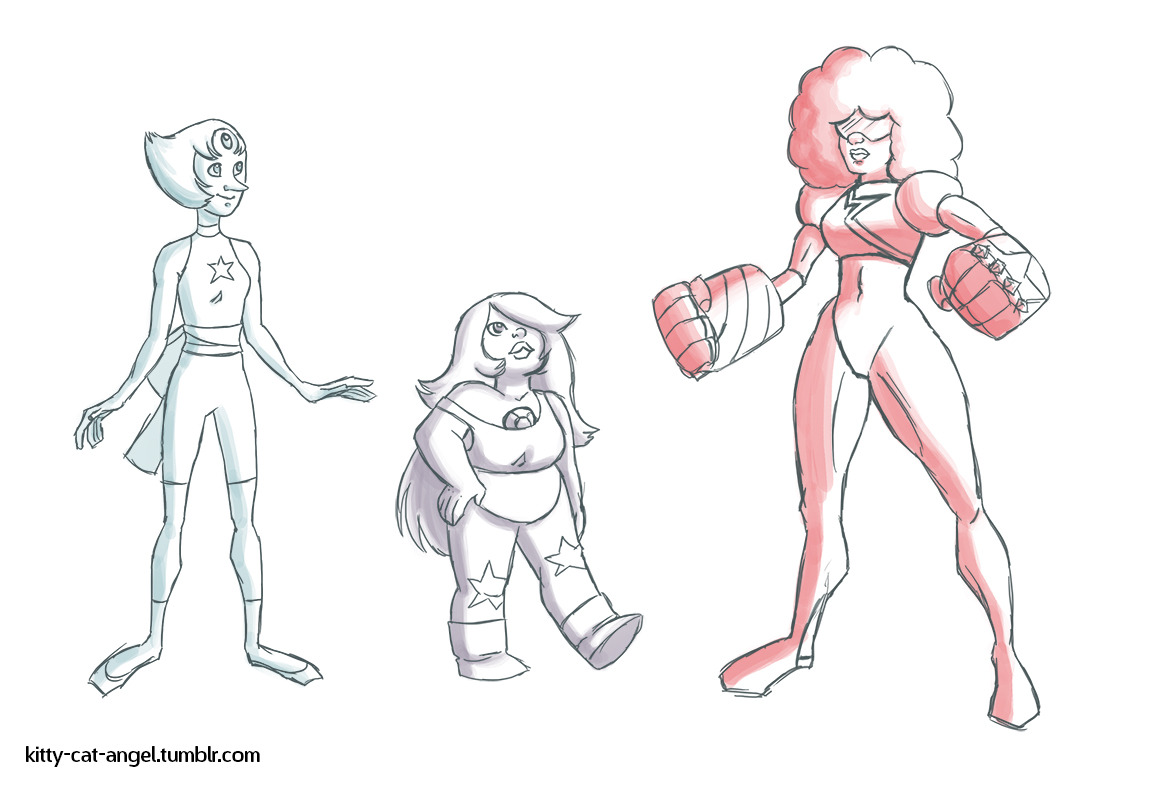 kitty-cat-angel:  Some quick sketches of the gems. DID I MENTION I LOVE THIS SHOW?