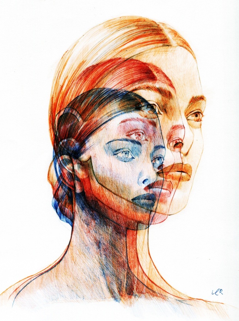 cross-connect:  Ballpoint pen drawings by Ler Huang illustrator from Taiwan.  