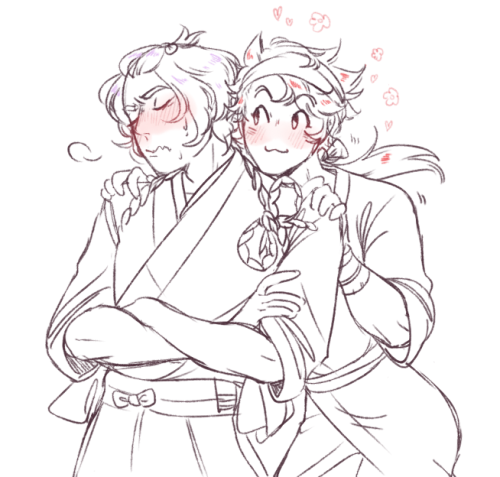 kingkimochi:another touken ranbu *cough*morelikemutsunokami*cough* dump of doodles from twitter :’))