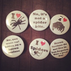 jennrosefx:  Kat made important pins and now they are mine. &lt;3 &lt;3 &lt;3 #bugluv #bugfair #nhmla #spiders  but they do in GA :)