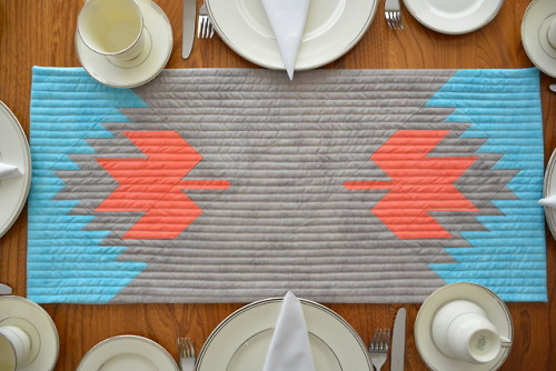 Modern Maple Leaf Table Runner: For this month’s Riley Blake Not So Basic project, w