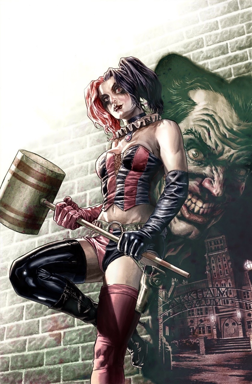 kalelsonofkrypton:  Harley Quinn and the Joker by Lee Bermejo. 