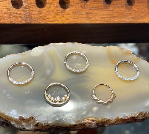 Just got in some gold clickers, seam rings, and threadless ends from @junipurrjewelry.Come in and sn