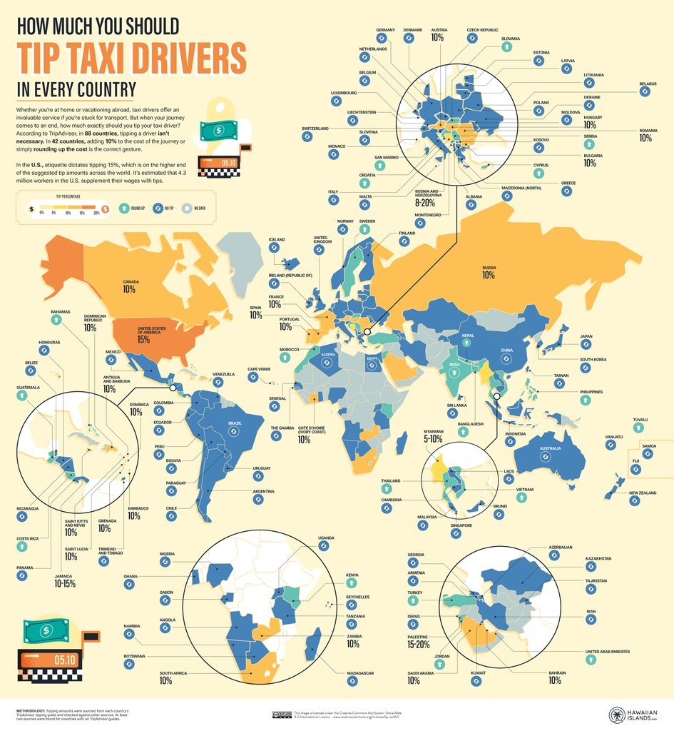 How Much Should You Tip Taxi Drivers In Each Maps On The Web how-much-should-you-tip-taxi-drivers-in-each-maps-on-the-web