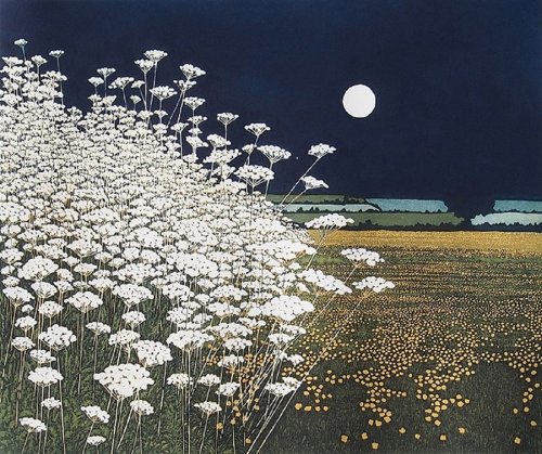 Phil Greenwood   (UK, born 1943 Wales)Moon Lights Etching and Aquatint