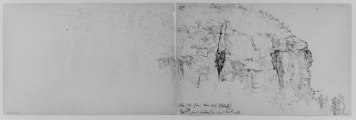 Pine Cliff, Mohonk, 1871 (from Sketchbook), Daniel Huntington, ca. 1870, American Paintings and Scul