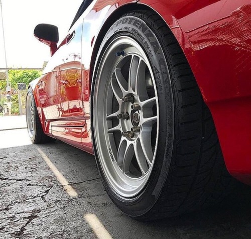 Meaty Bridgestone Potenza’s on @chavawrx S2000.  ⠀⠀ • Bridgestone Tires Vendor • Low