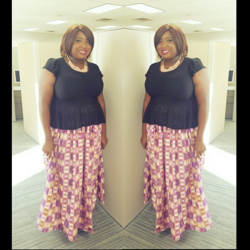 naijaqueenb: Outfit of the Day Top- Forever 21 Skirt- Custom Made Necklace- Buffalo Exchange