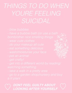 kii-ku: I compiled a list of things that really distract me or help me feel better about myself when I’m feeling extra bad. I hope this can be of help to some people 