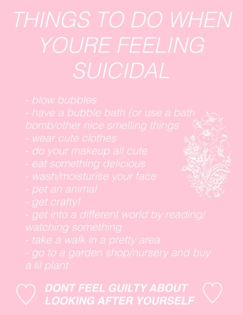 kii-ku: I compiled a list of things that really distract me or help me feel better about myself when I’m feeling extra bad. I hope this can be of help to some people 