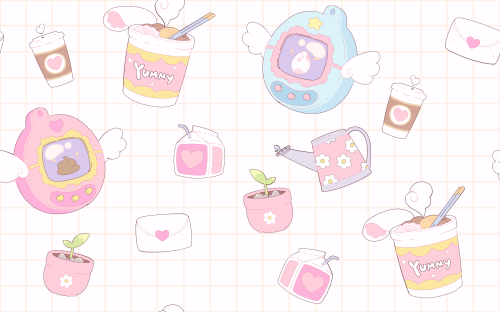 banbaboy: made a cute, repeatable background out of a sticker set ive been meaning to draw for ages!