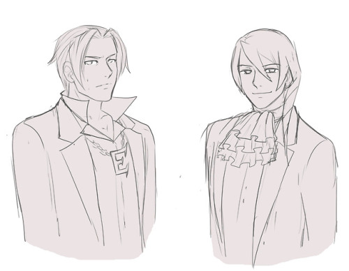 nessiemccormick: An apparel exchange! (inspired by an Edgeworth dressing as Klavier)