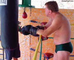 wrestlerswrestlingphotos:  garage boxing ring mens workout routine