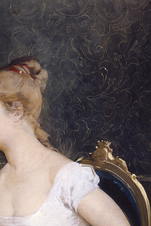 Portrait of a Young Lady by Amos Cassioli, 1880 (detail)