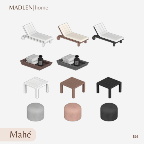 Mahé Lounge SetThis amazing outdoor pool lounge set comes with 4 different pieces! Functional, styli