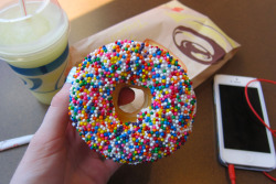 5waggot:  I saw a photo of a donut on tumblr and it made me crave them so bad that i ran to tims and got one lol i devoured it after i took this 