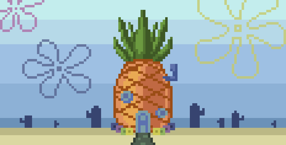 spongebob minecraft pixel art