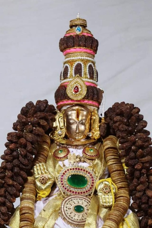 Padmavathi (Lakshmi) of Tiruchanur, Tirupati,using various ornaments and crowns made of dried fruits