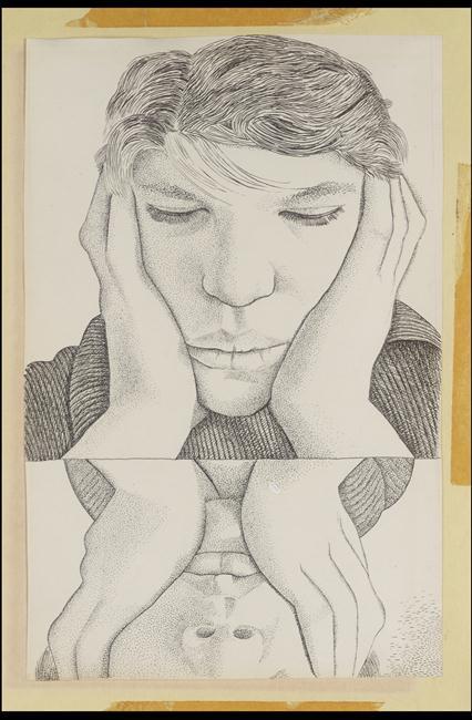 Narcissus - drawing by Lucian Freud (1922-2011)