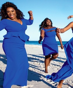 booksnmore:  itsmrod:  That color blue omg. With the sand and beach behind them, the color looks beautiful on each one of them!  Are these the muses from Hercules? 