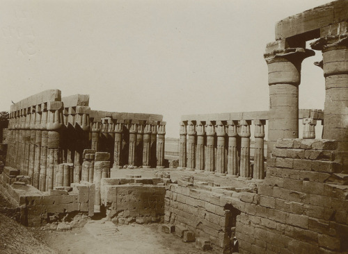 hismarmorealcalm:Forecourt of Amenhotep III, Temple of Amen, Karnak. Luxor. Unknown photographer. 