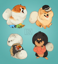 jeniakart:I just noticed I never posted these pompom sticker designs I did last year!
