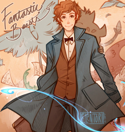 elentori-art:  “You’re an interesting man, Mr. Scamander. Just like your suitcase, I think there’s much more to you than meets the eye.” x