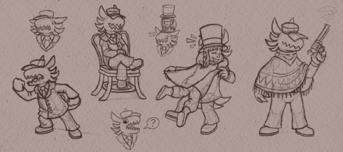 raxinite: A dump of Conductor doodles. I can’t help it, he’s so fun to draw. 