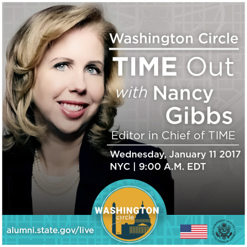 exchangealumni:On Wednesday, January 11 at 9 am ET, Nancy Gibbs, the Editor in Chief of @timemagazin