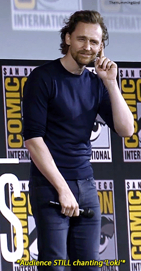 Tom Hiddleston introduces the Disney+ Loki series to Hall H at San Diego Comic Con, 20th July 2019